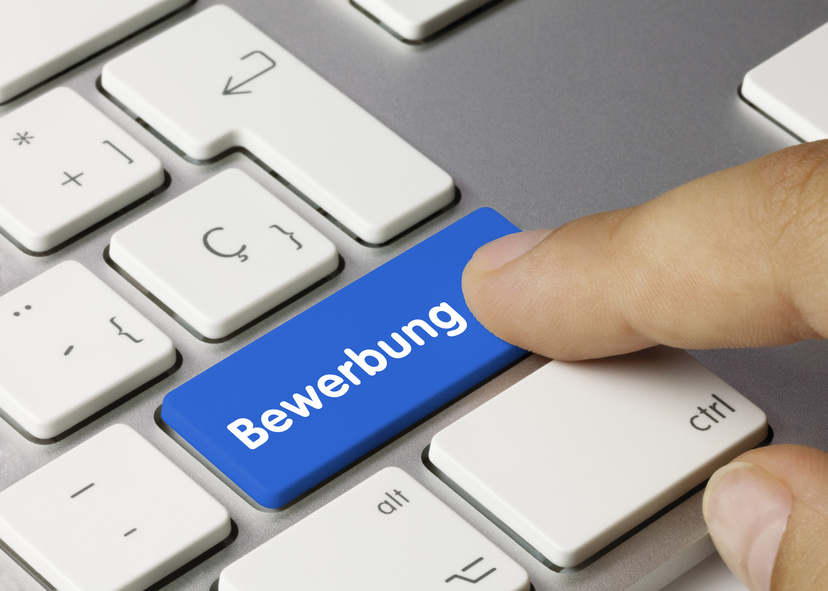 Bewerbung tastatur. Finger