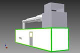 Skizze des Fraunhofer IFAM Windkanals, in dem zukünftig Vereisungstests unter realitätsnahen Bedingungen durchgeführt werden können.