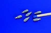 Der Demonstrator für einen Schulteranker aus Eisen-Tricalciumphosphat (FE-TCP) ist nur unwesentlich größer als ein Streichholzkopf.