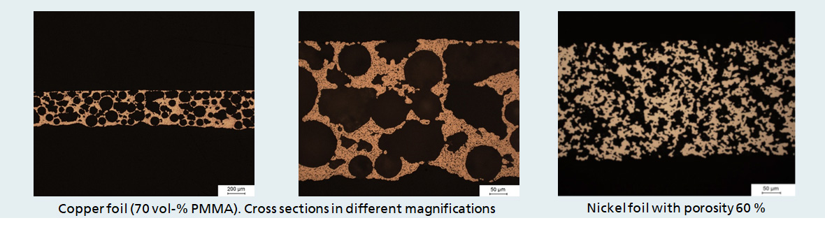 Specifications metal foils