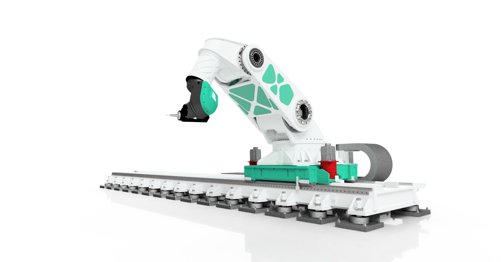 CAD-Entwurf des »Flexmatik 4.1«-Bearbeitungsroboters für Großbauteile.