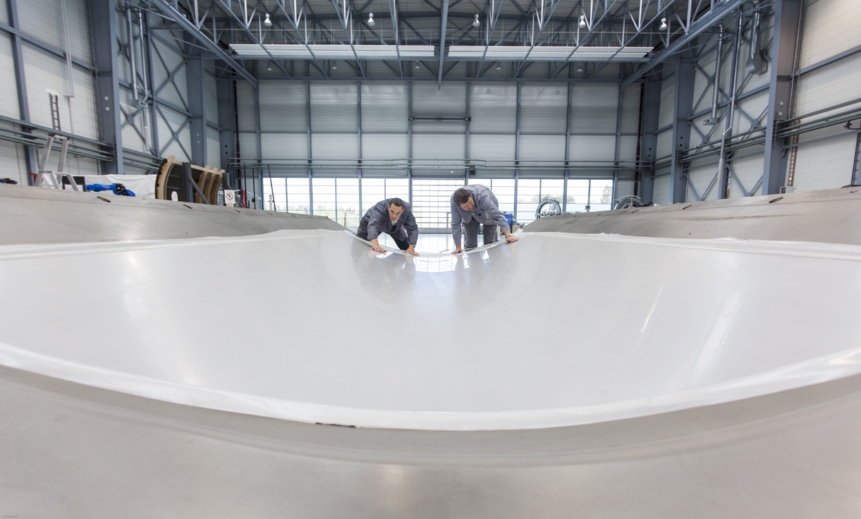 PeelPLAS® release film after deep-drawing in a double curved mold.