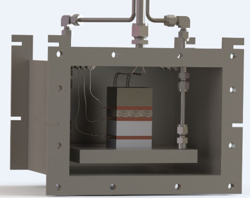 High-temperature plate test rig for  determining thermal conductivity