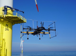 UAS deployment for the inspection of an offshore wind turbine