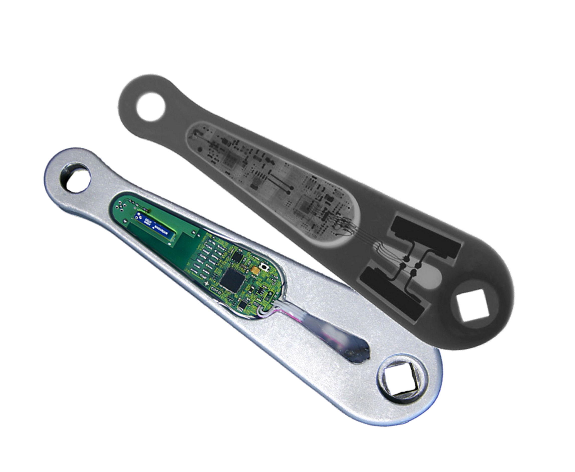 Die-cast component with integrated piezoelectric sensor and actuator element